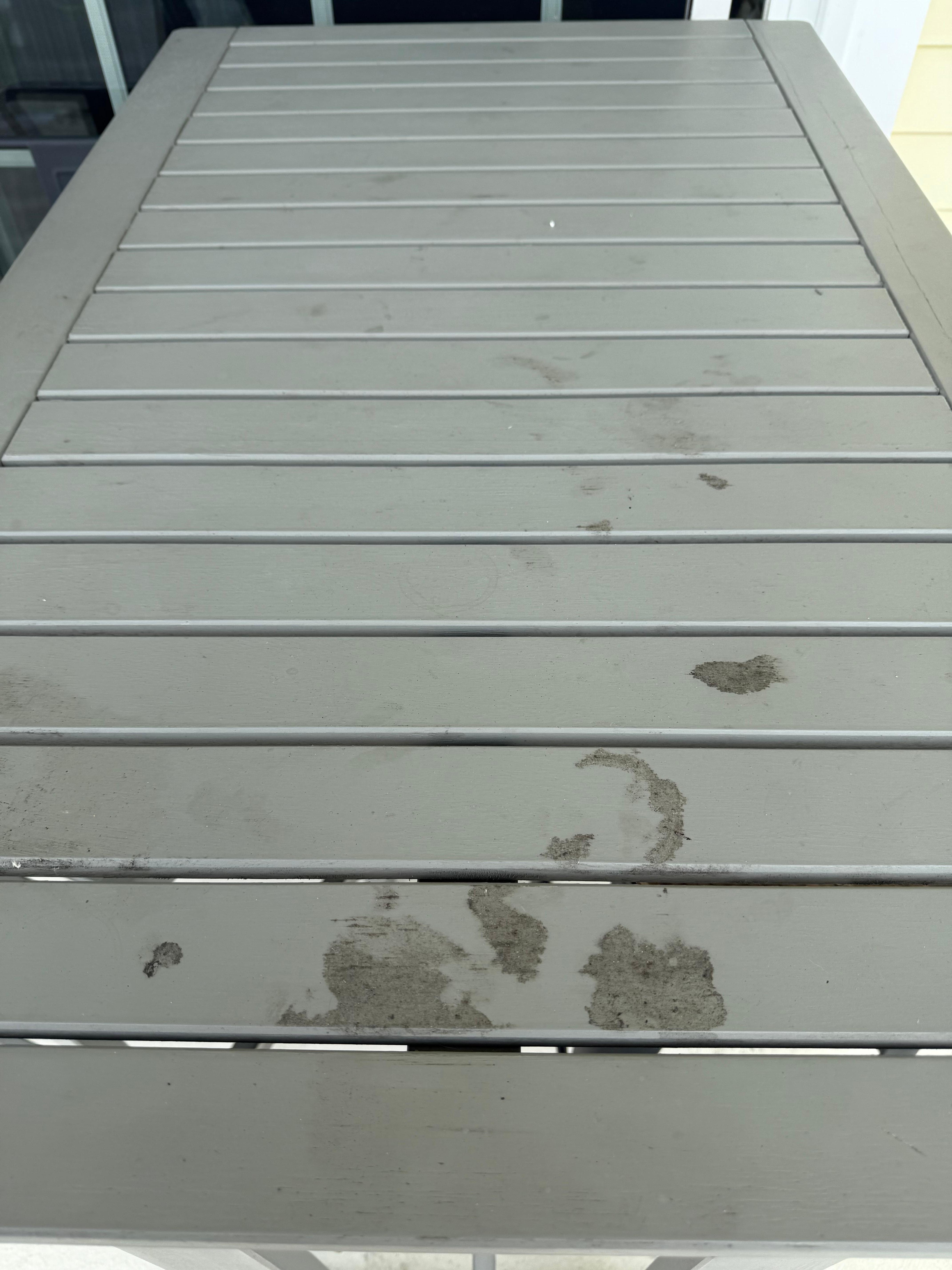 Outdoor table upon arrival