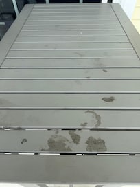 Outdoor table upon arrival