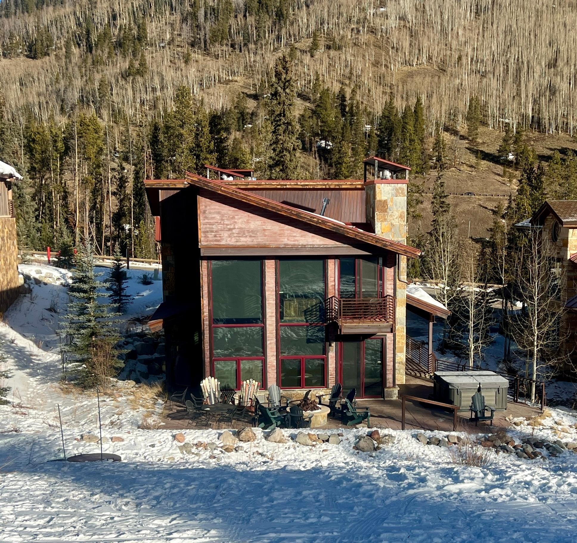 From the ski slope (green run)