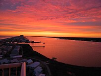 Sunset from balcony of master bedroom.