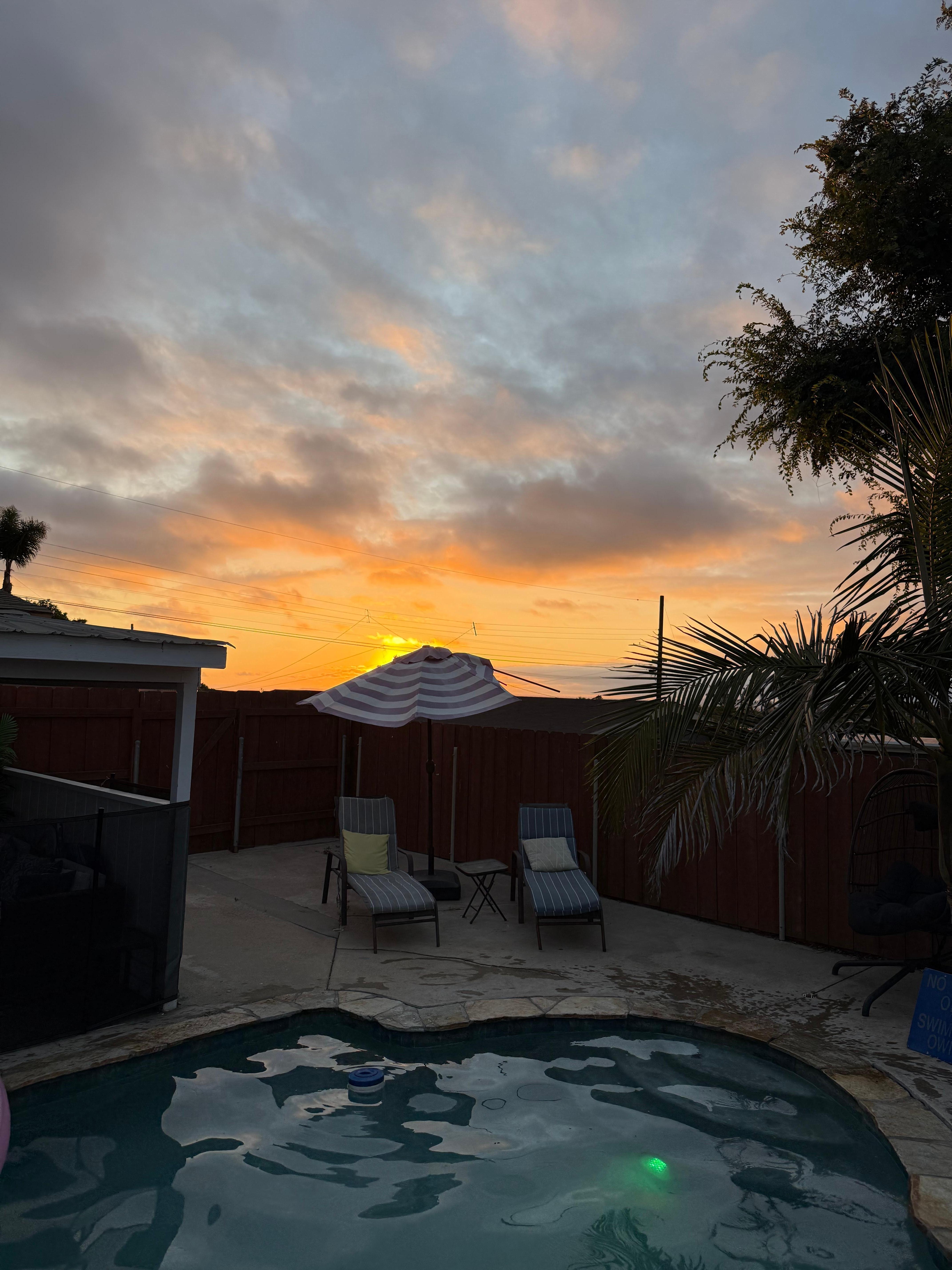Sunset from the corner of the pool