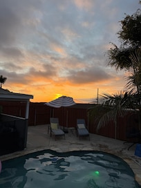 Sunset from the corner of the pool