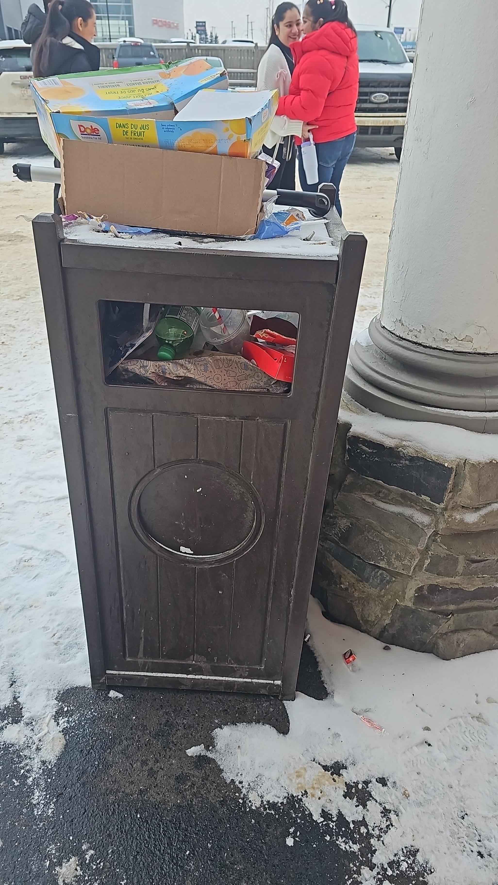 The welcoming rubbish outside the property 