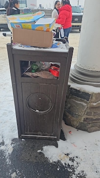 The welcoming rubbish outside the property