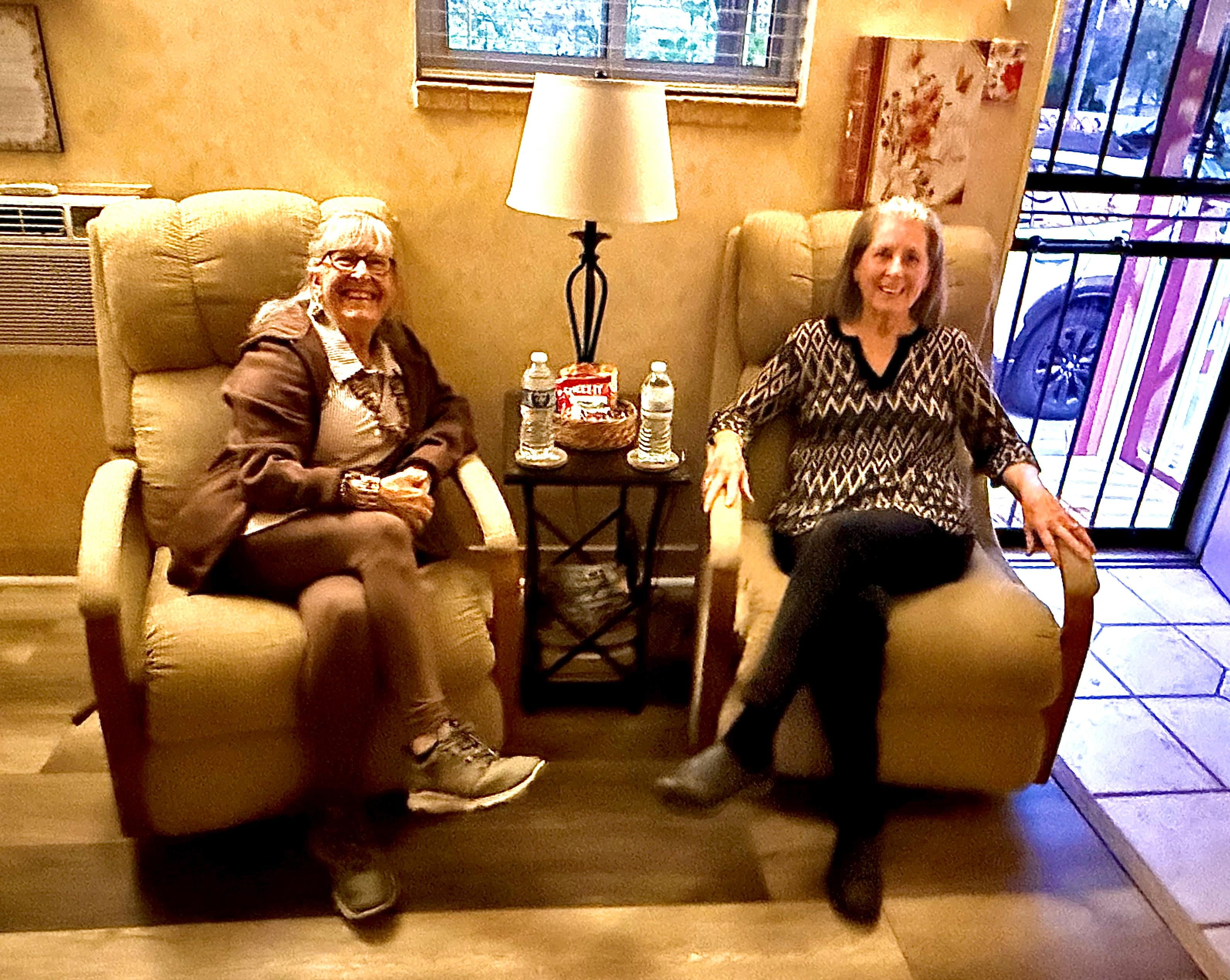 Cozy chairs that lounge - so comfy and relaxing.