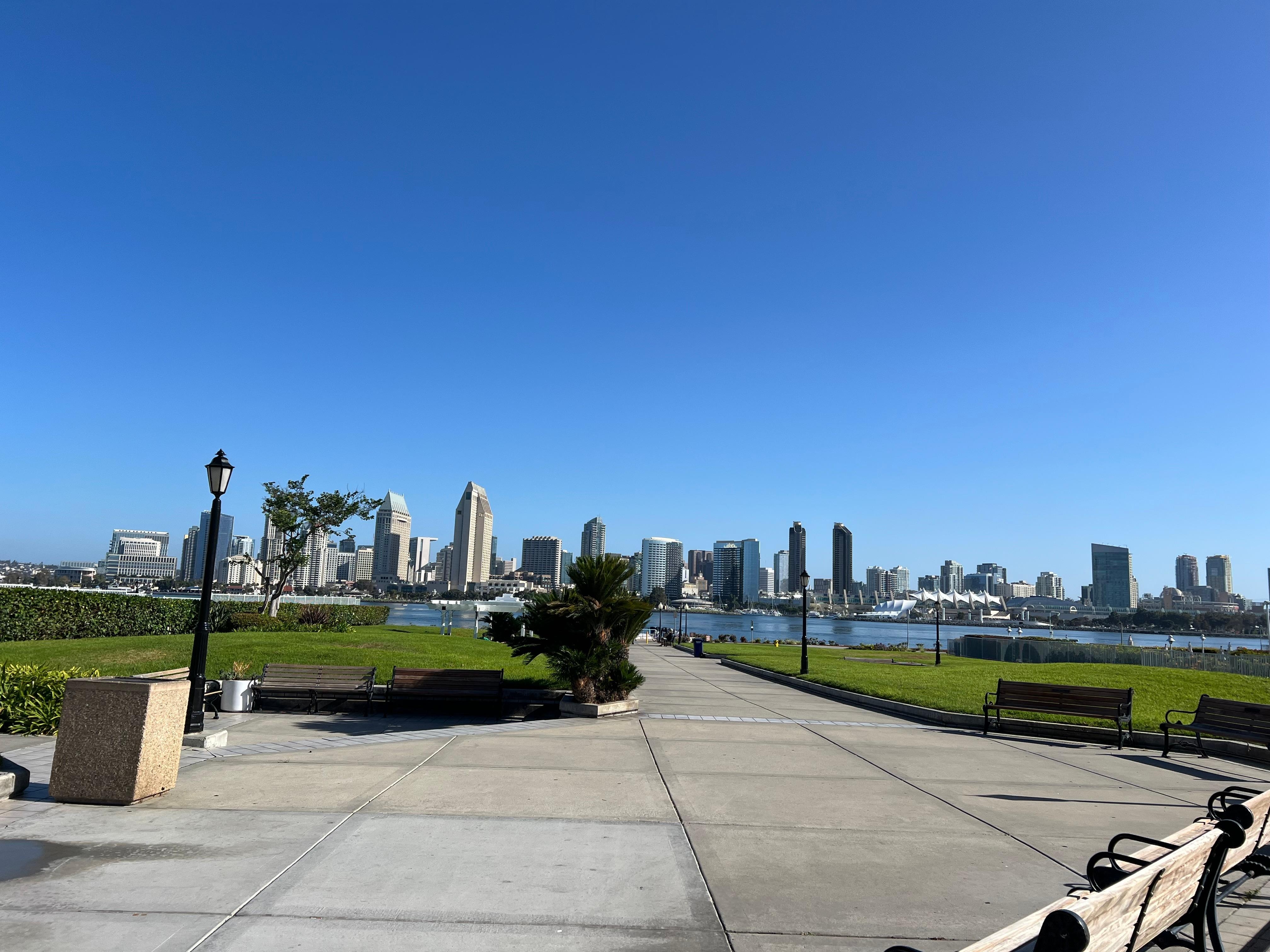 View of San Diego from the walking path nearby. 