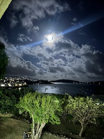 View at night from balcony