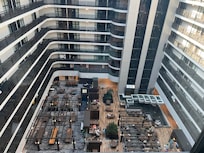View of the dinning area from the elevator