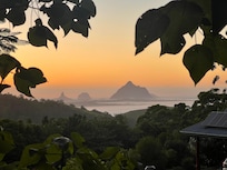 Beautiful sunrise from one of the fireplaces