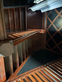 Beautiful hardwood staircase from entrance … gives a big city feel with Midwest hospitality