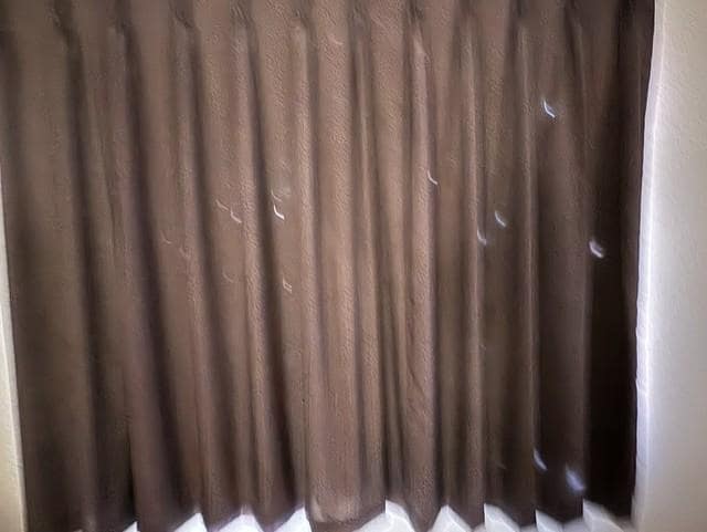 Many many holes in curtains