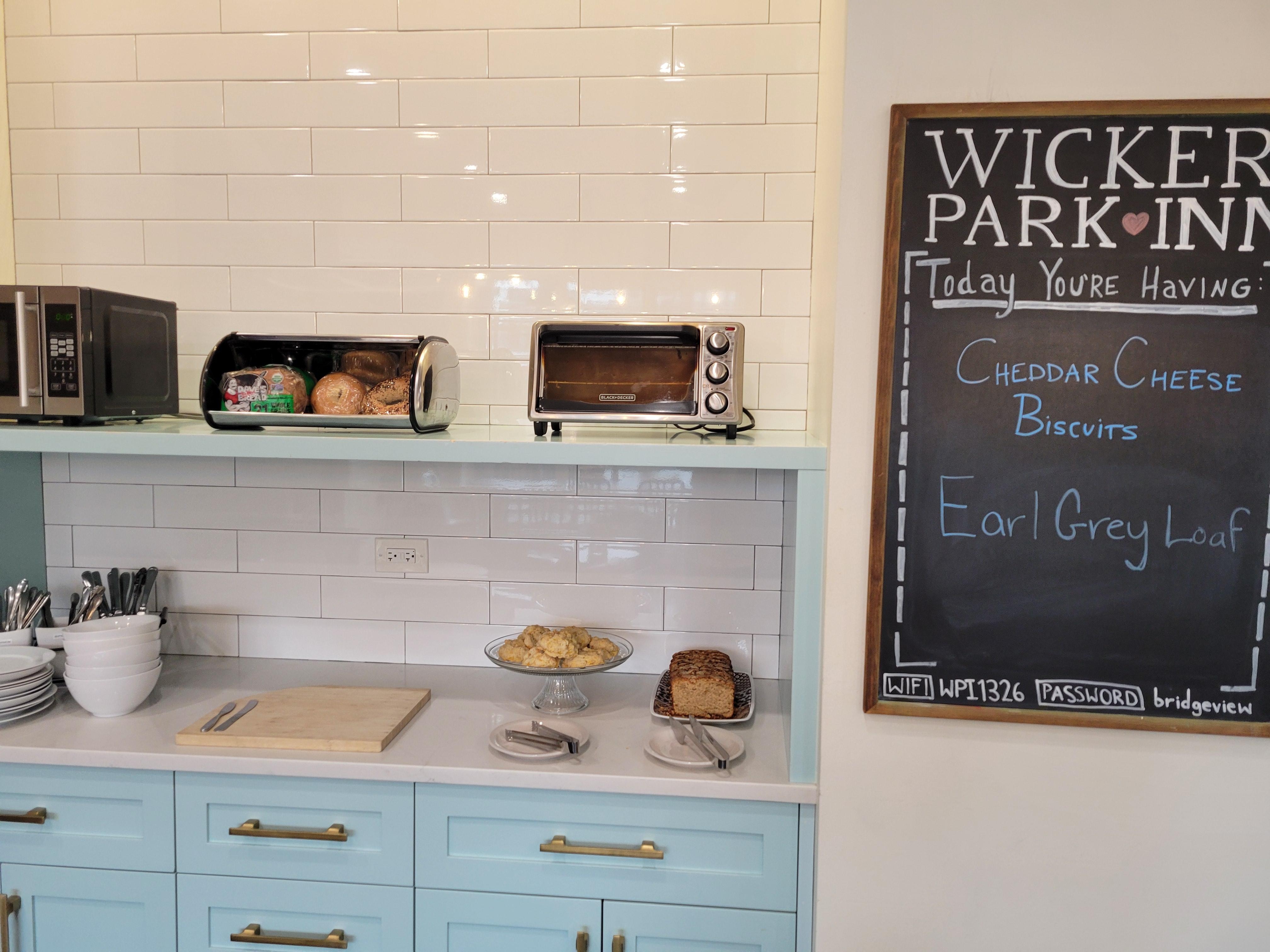 Carbs station with fresh baked goodies