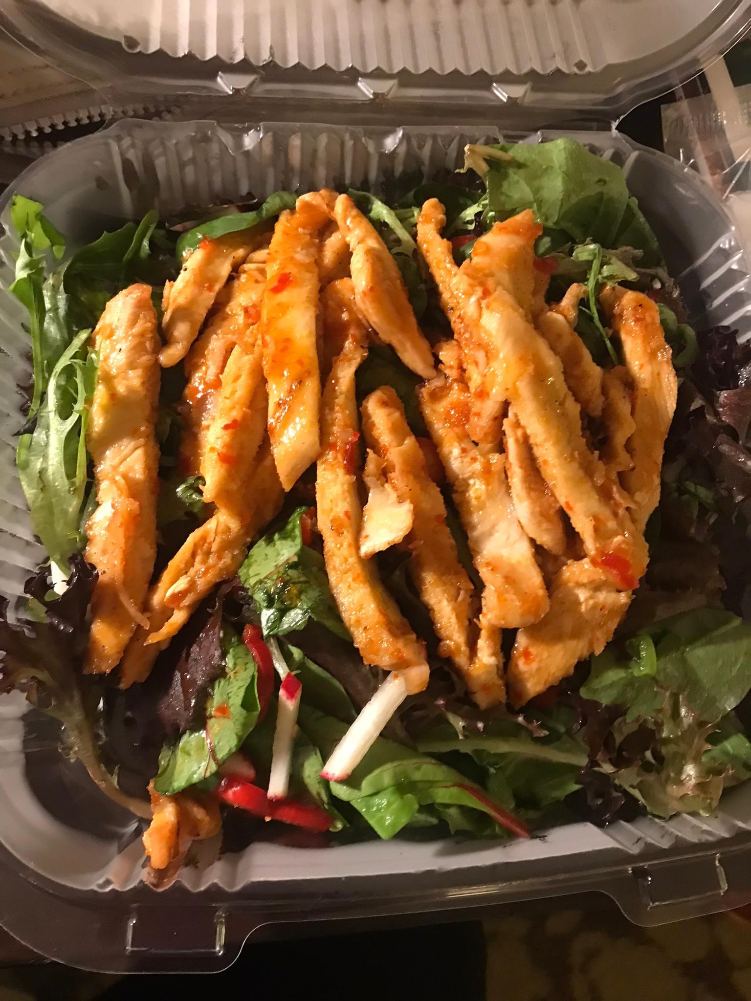 Yummy asian chili chicken salad, here at Hilton Camarillo/Oxnard