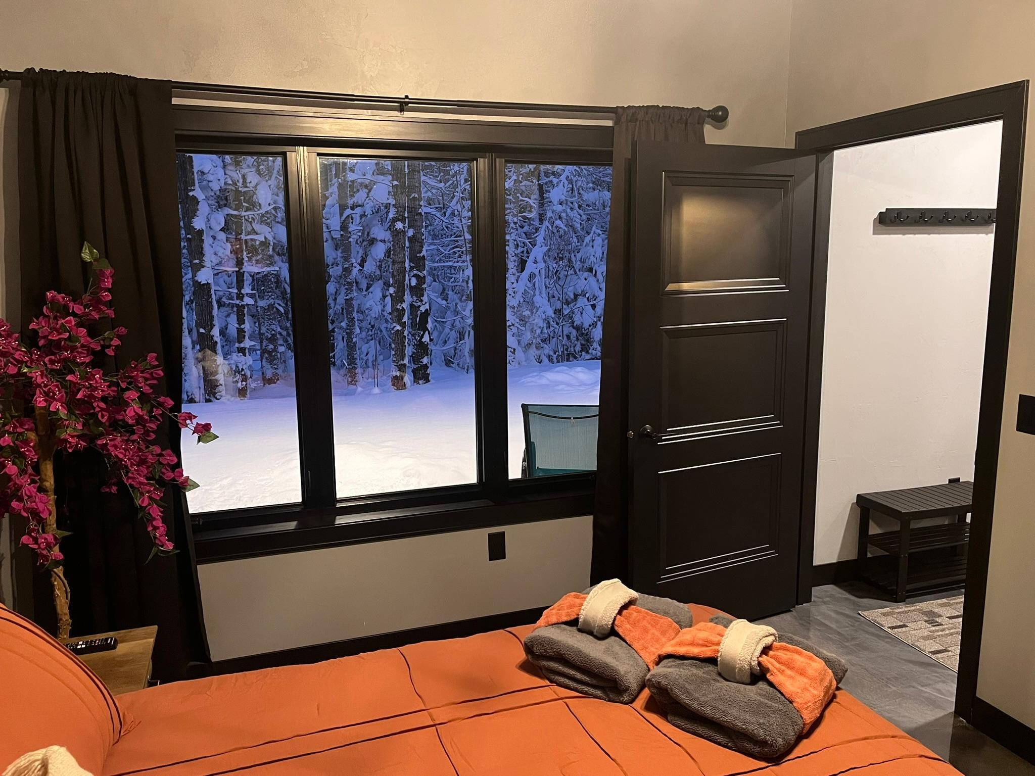 Winter view out bedroom window.