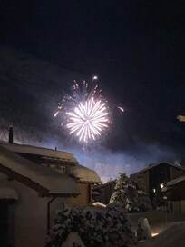 Fireworks from apartment balcony
