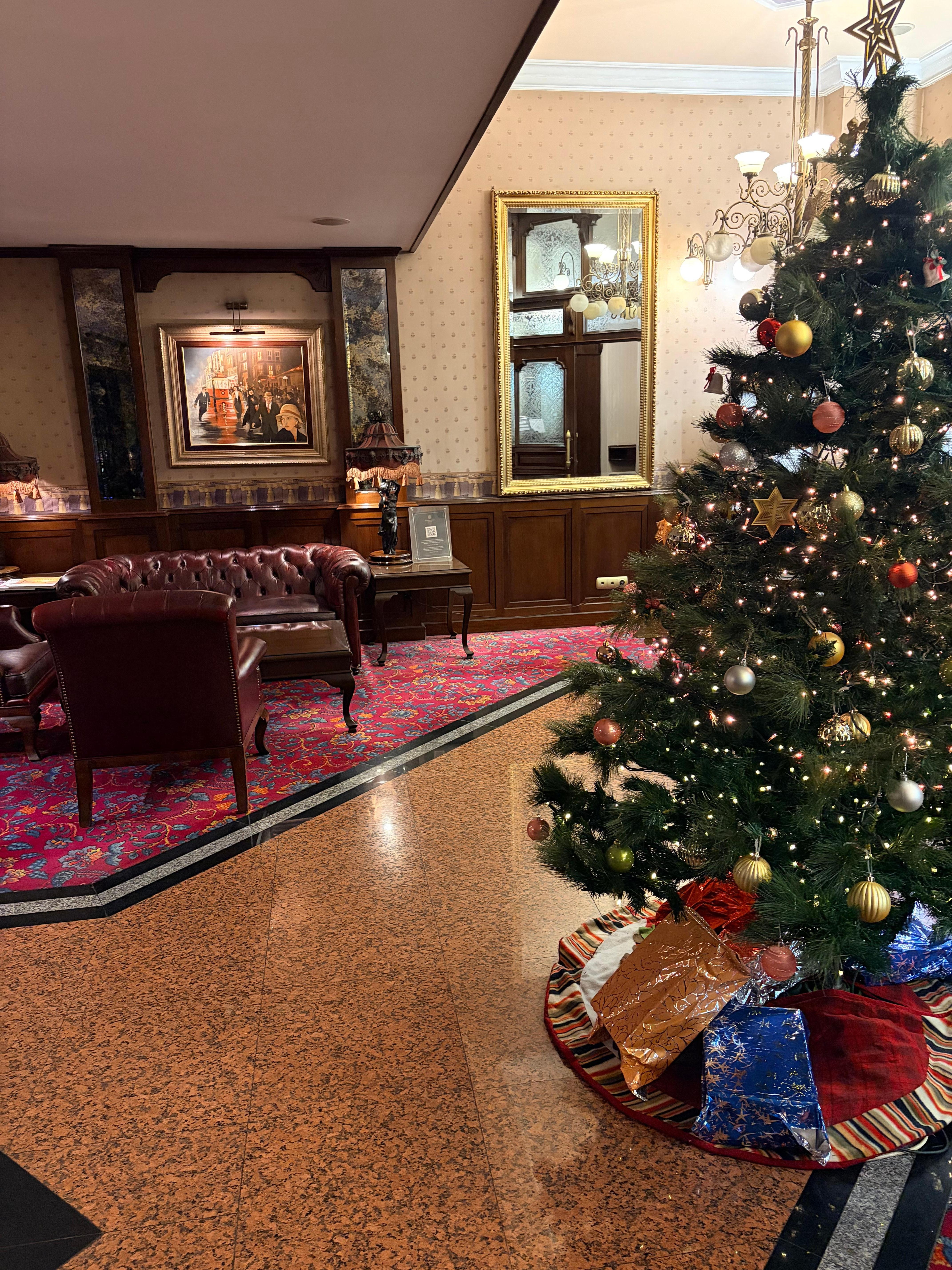 Festive reception area. 