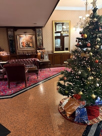 Festive reception area.