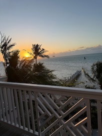 Nice balcony with two chairs and table