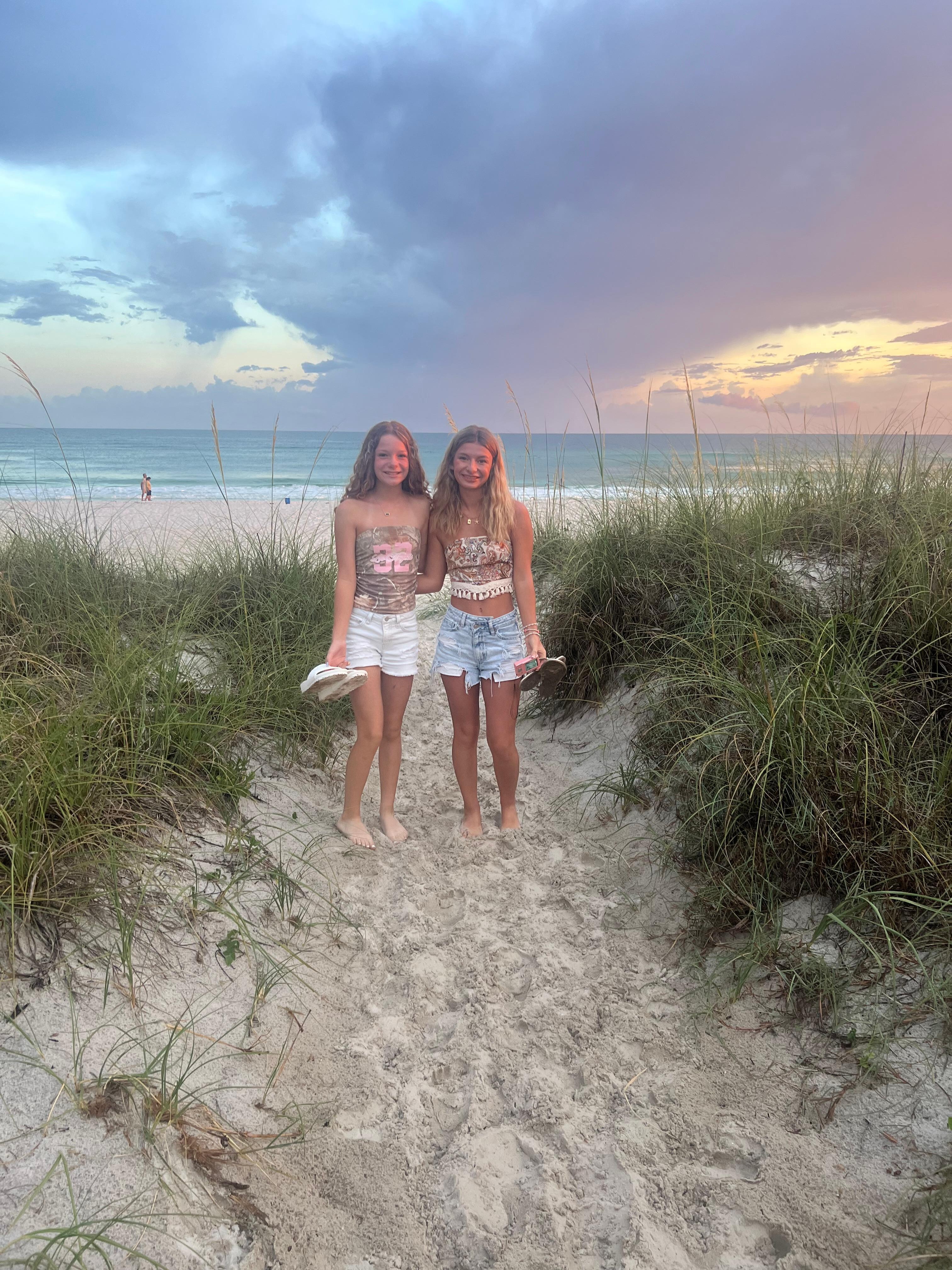 The girls couldn’t get enough of this beach 