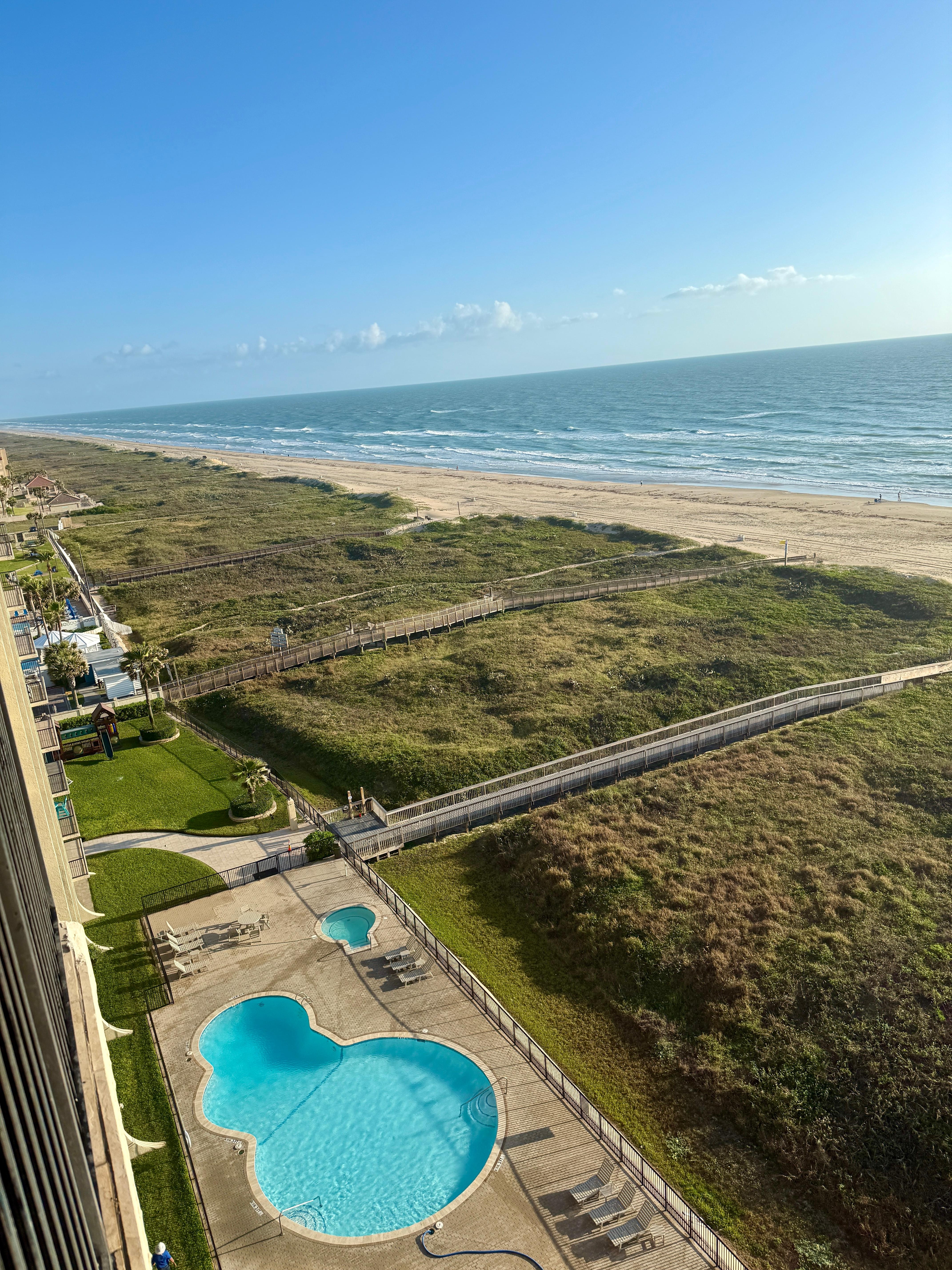 Pool and hot tub view from balcony 