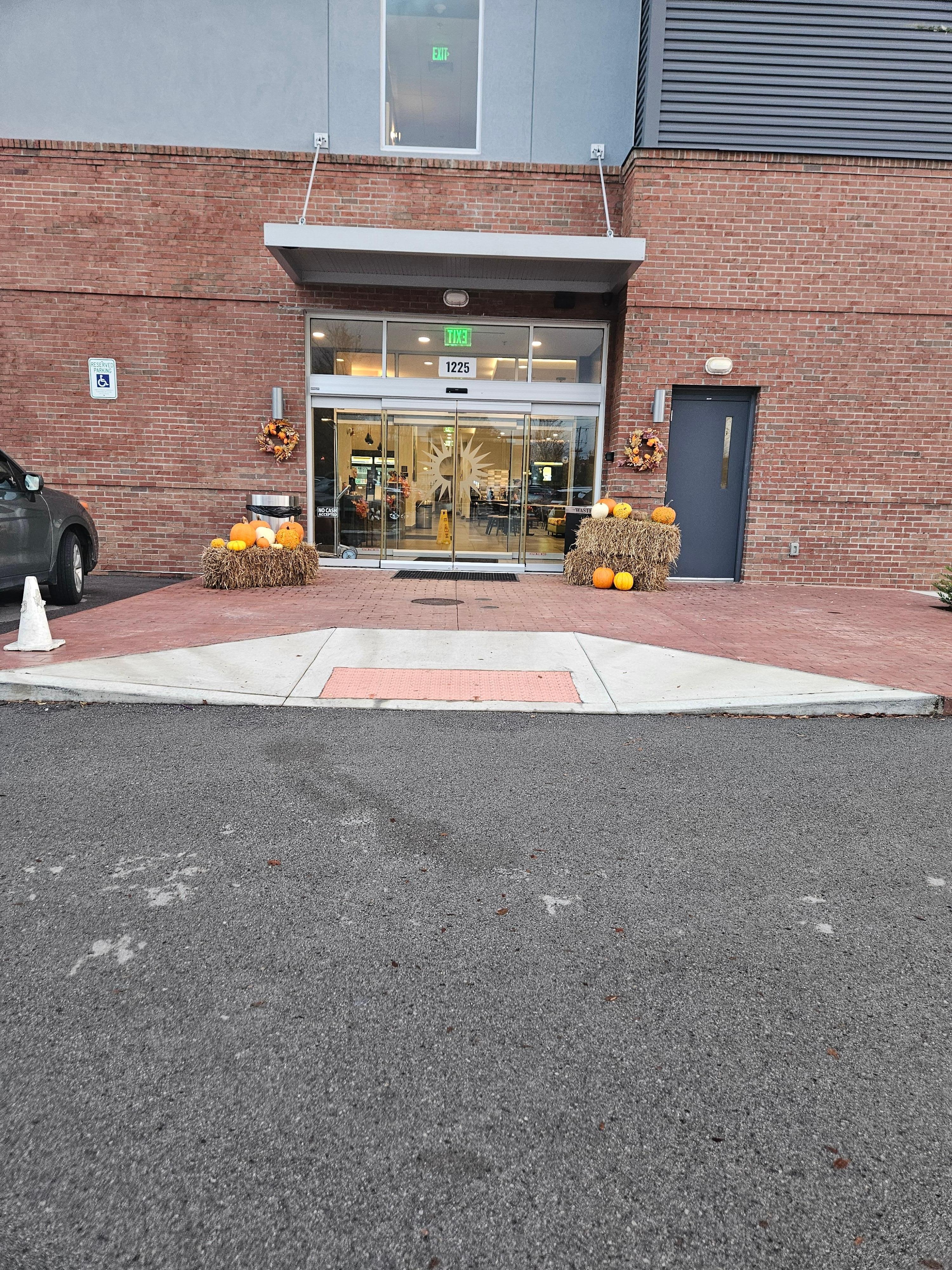 Front door
That actually faces parking lot & not the street 