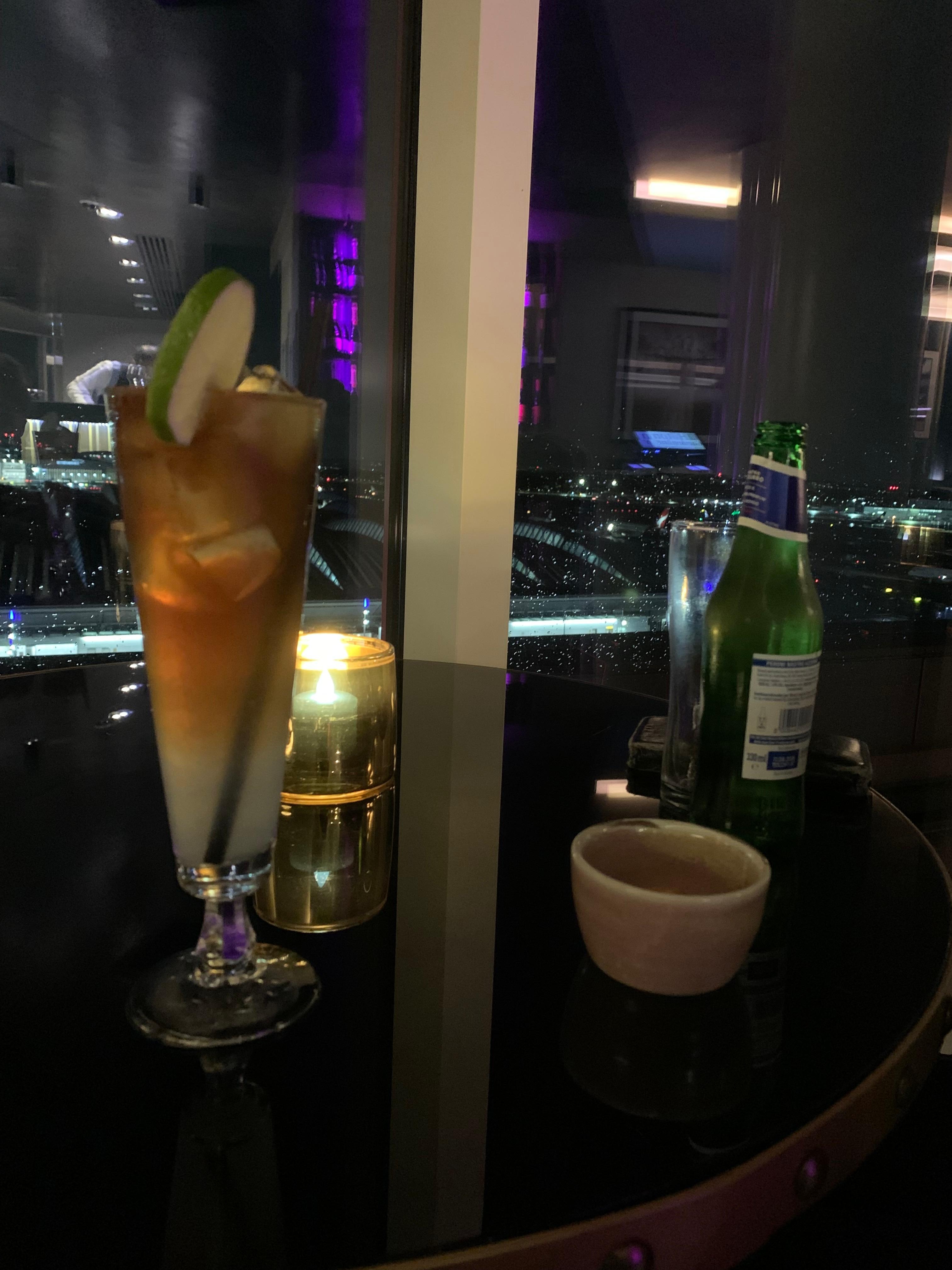 Drinks in the Runway bar watching the planes land