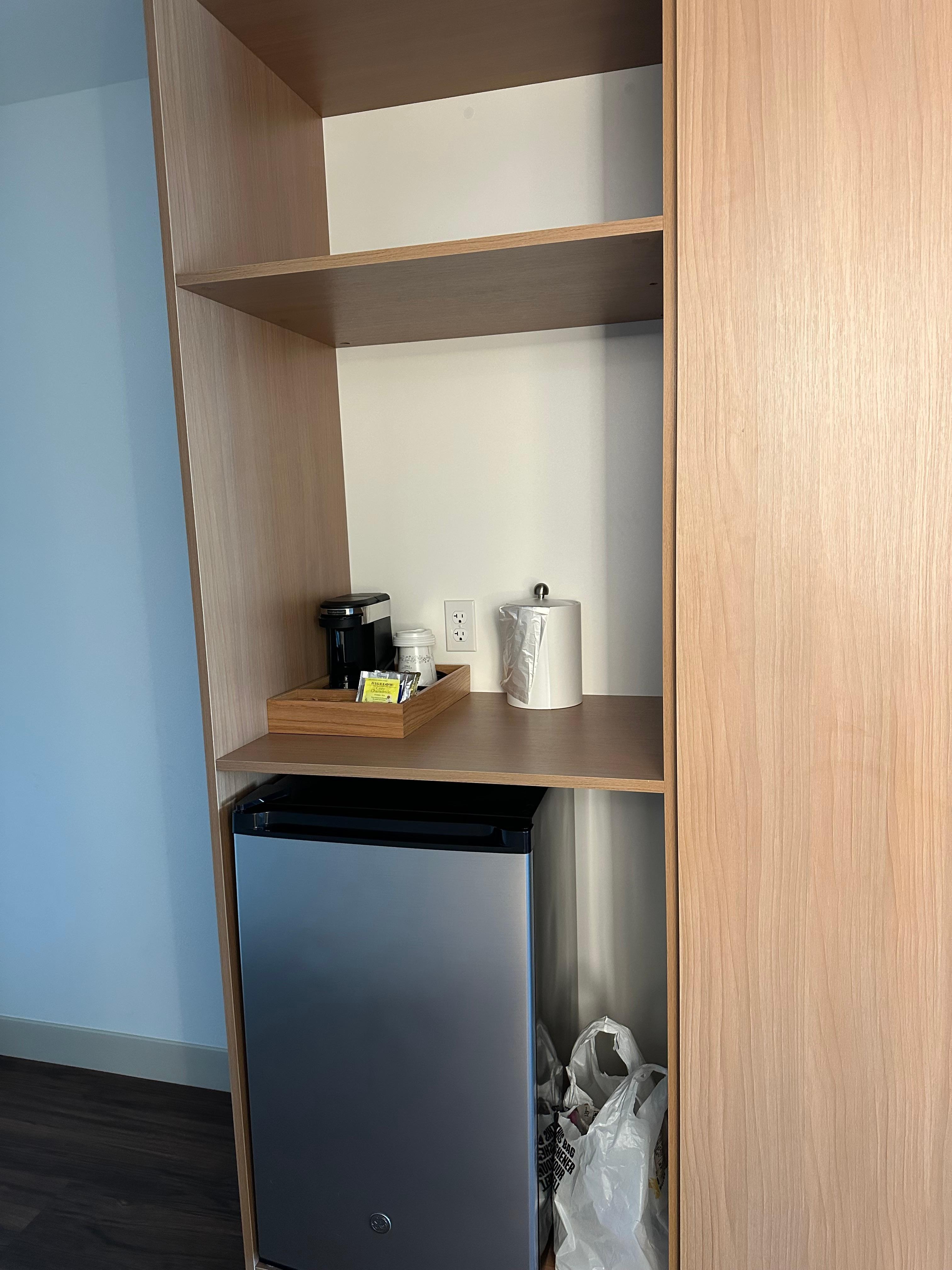 No microwave; promised full kitchenette 