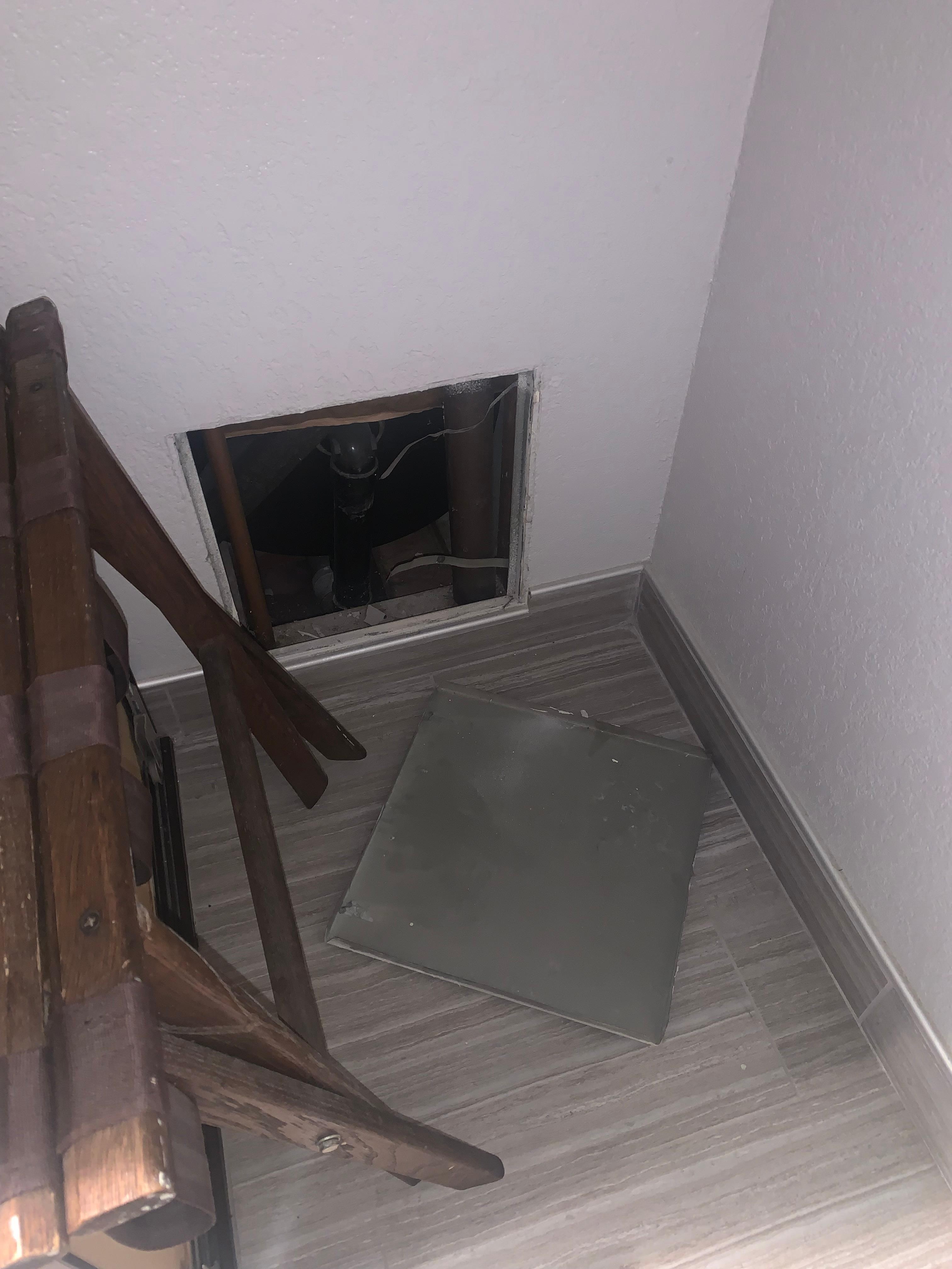 Wall panel in closet was off