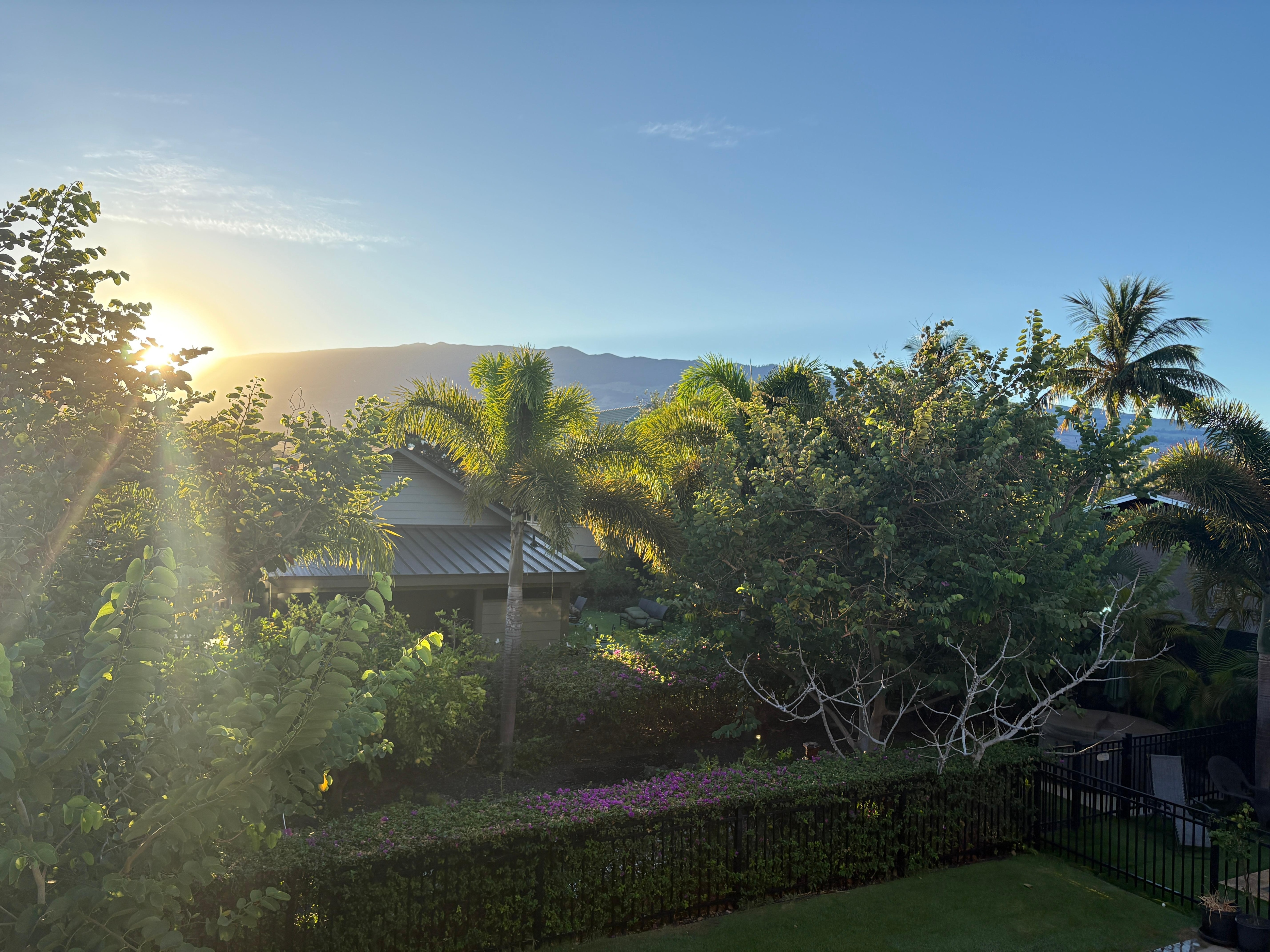 Sunrise off the lanai at the house 