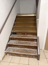 Stairs to unit very disgusting