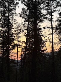 Sunset outside the cabin