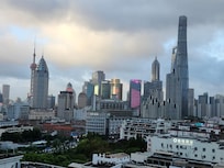 View of Shanghai from Renaissance Yu Garden 12th floor.