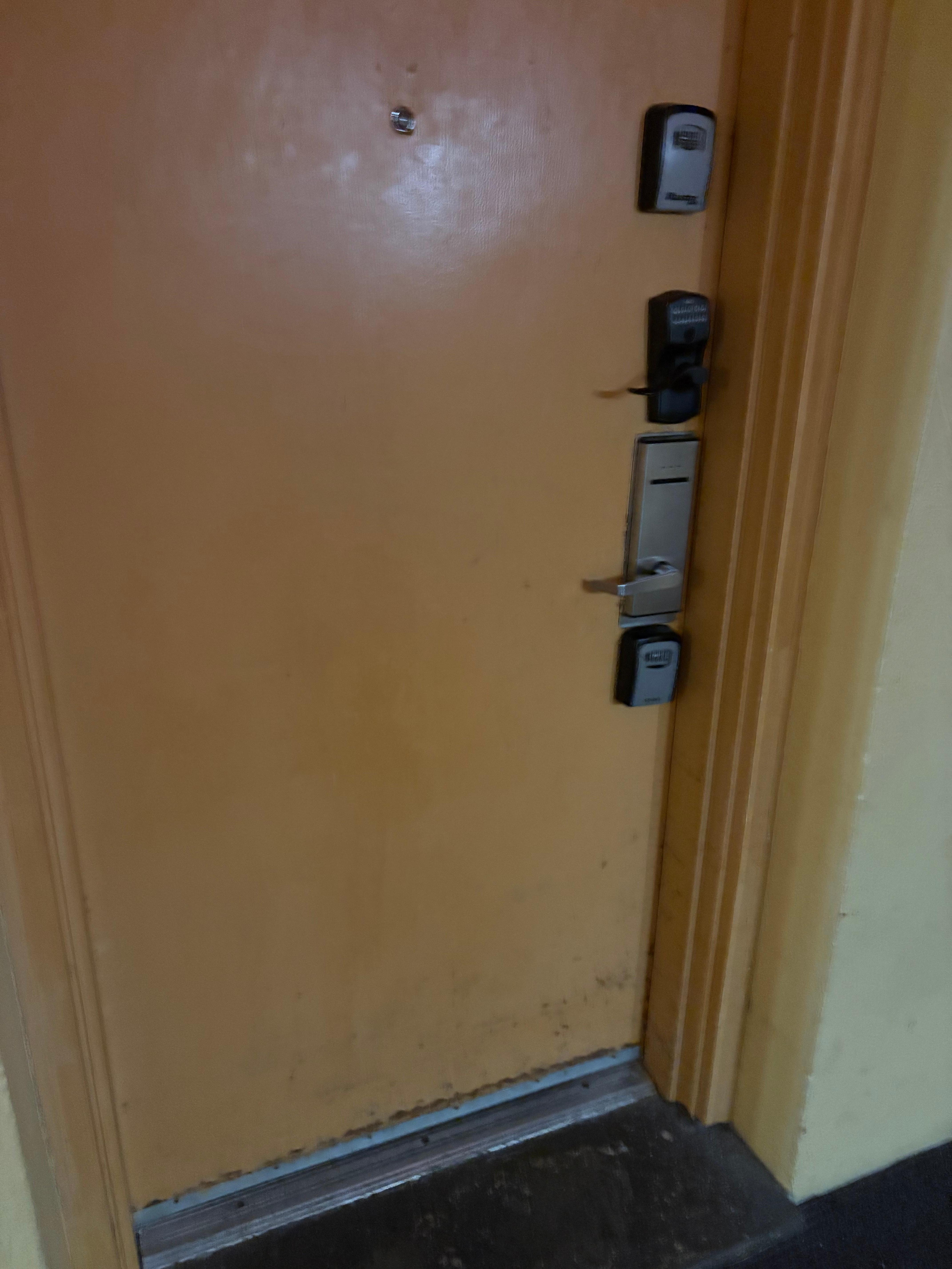 MAKE SURE YOU KEEP THE CODE ON YOU!! We got in and put our phones on the counter and the door locked behind us when we went right back out. I had travel brain and we almost couldn't get back in!