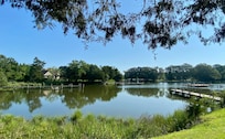 Idyllic shady spot by the water