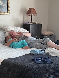 Comfortable bed in master