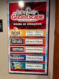 Features and their hours of operation
