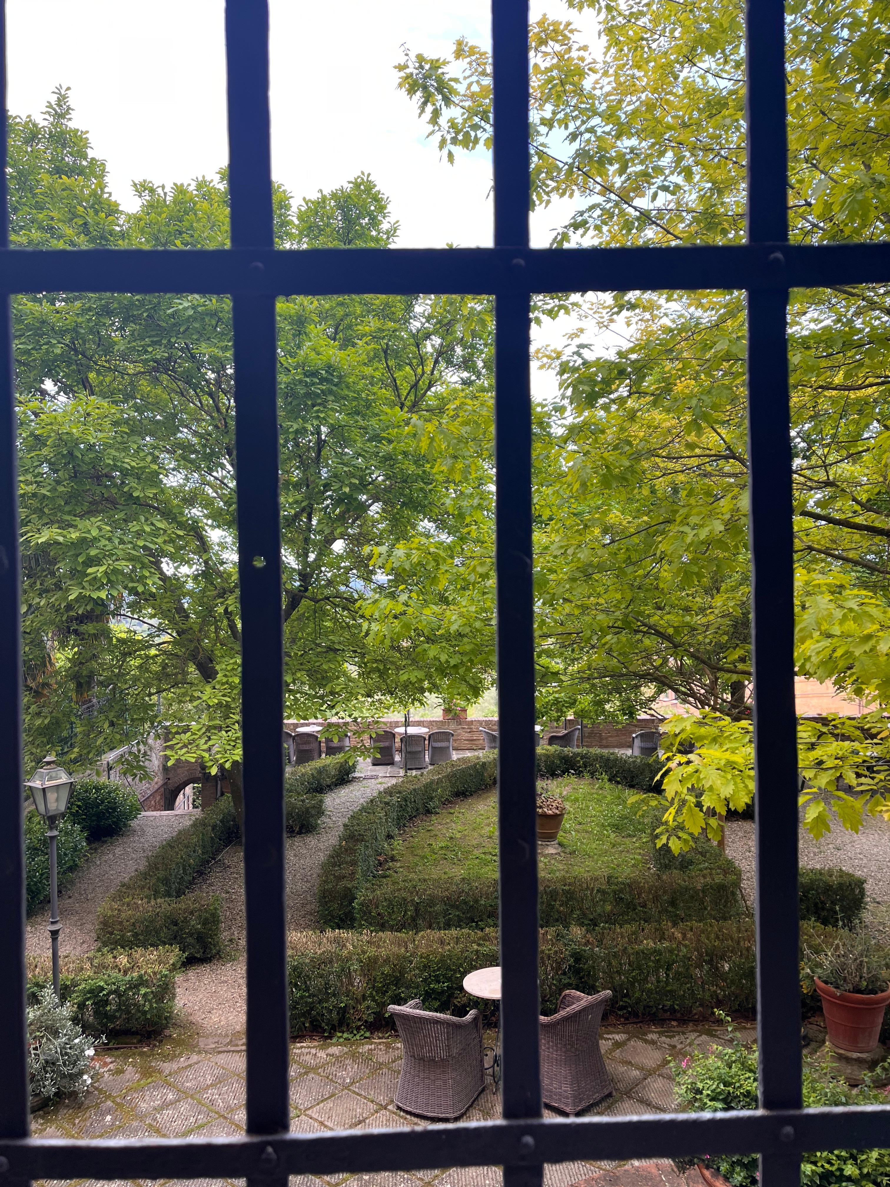 View from window overlooking the courtyard