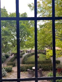 View from window overlooking the courtyard