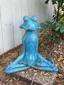 This frog greets you in the driveway and is exactly how I felt during my stay.