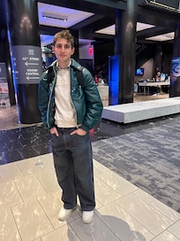 Taking a photo of my eldest son, who lives in NY, in the beautiful lobby.