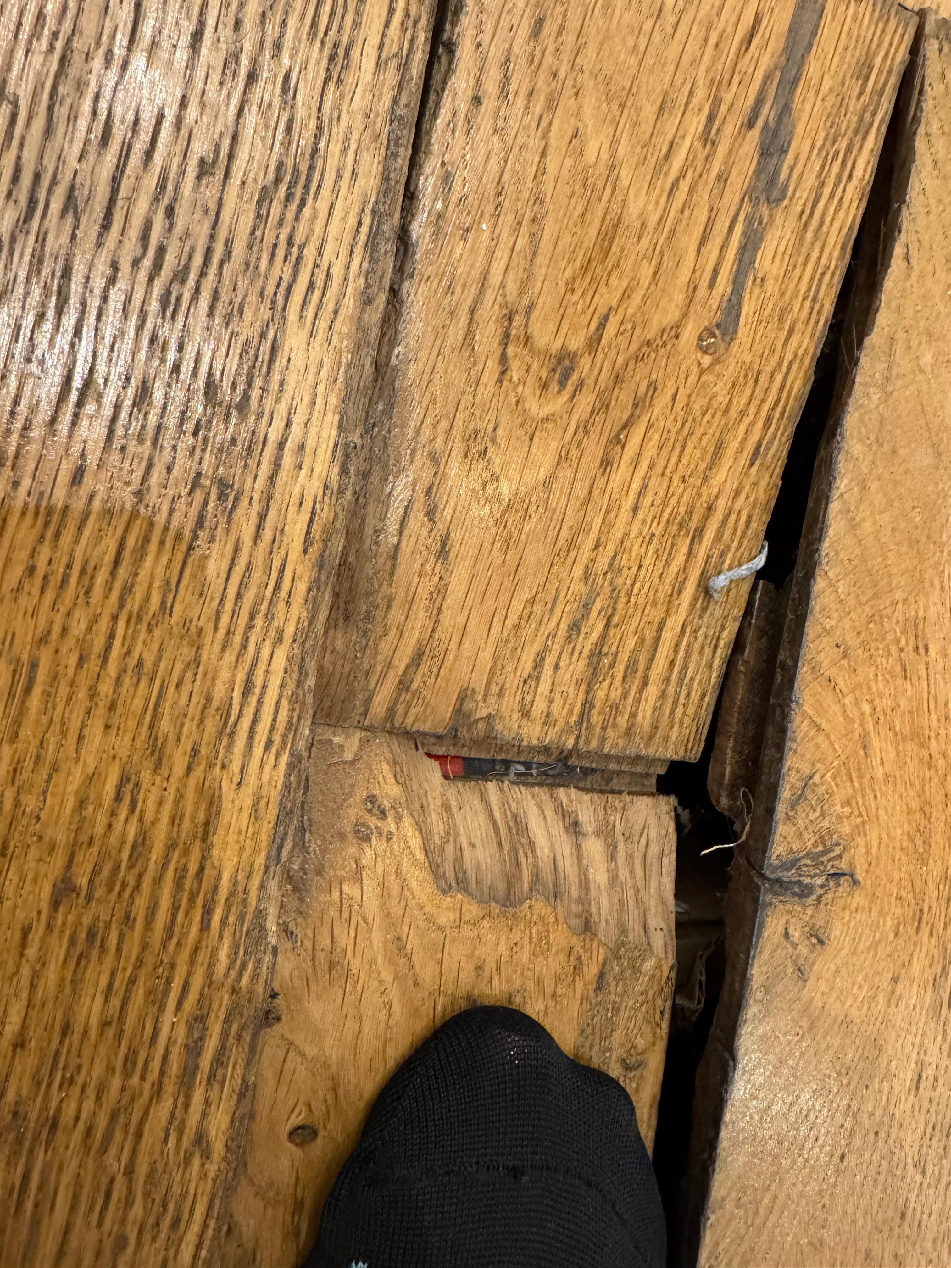 Broken floor boards