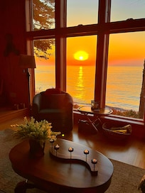 I took this sunrise picture from inside the cabin. Looks like a painting.