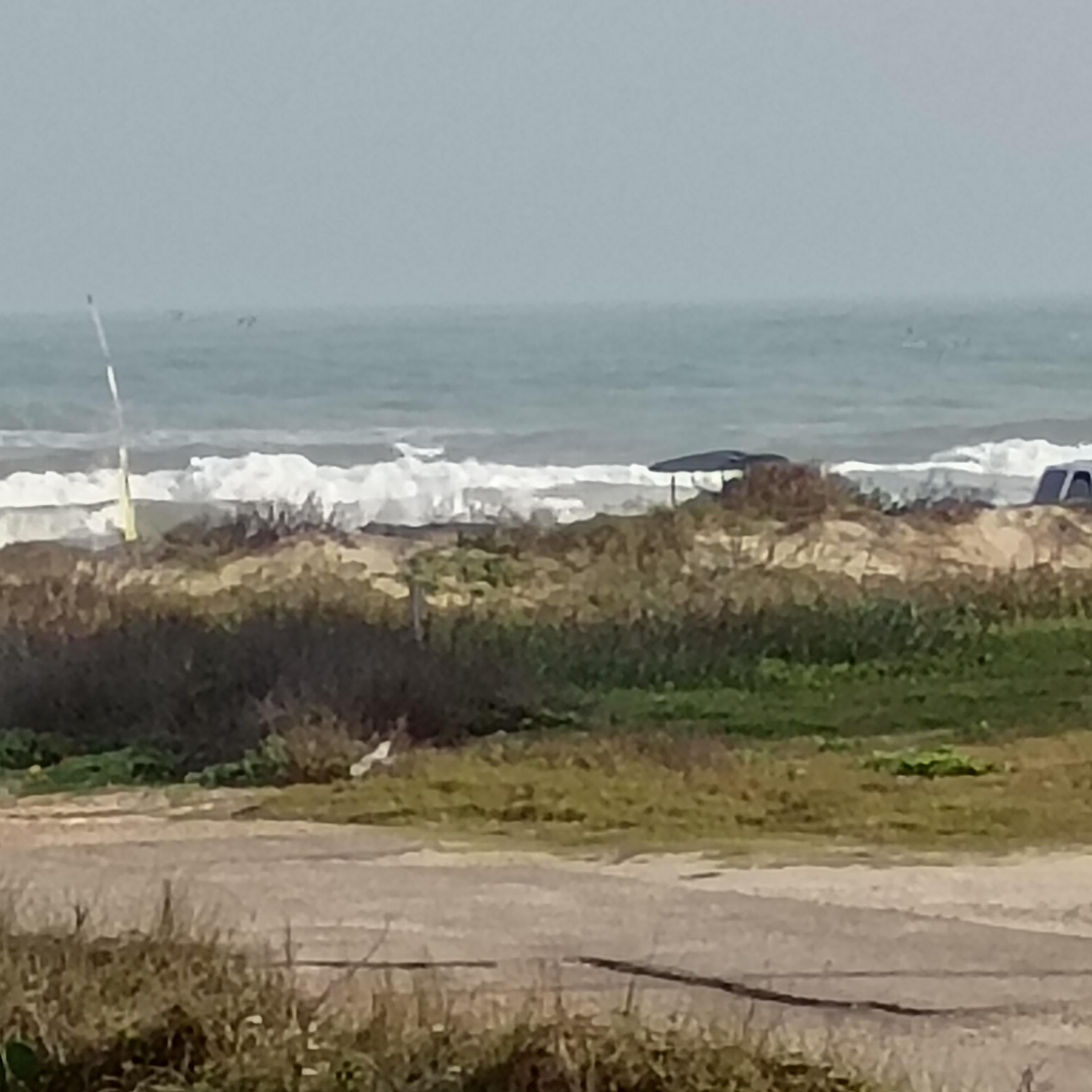 The beach from the deck
