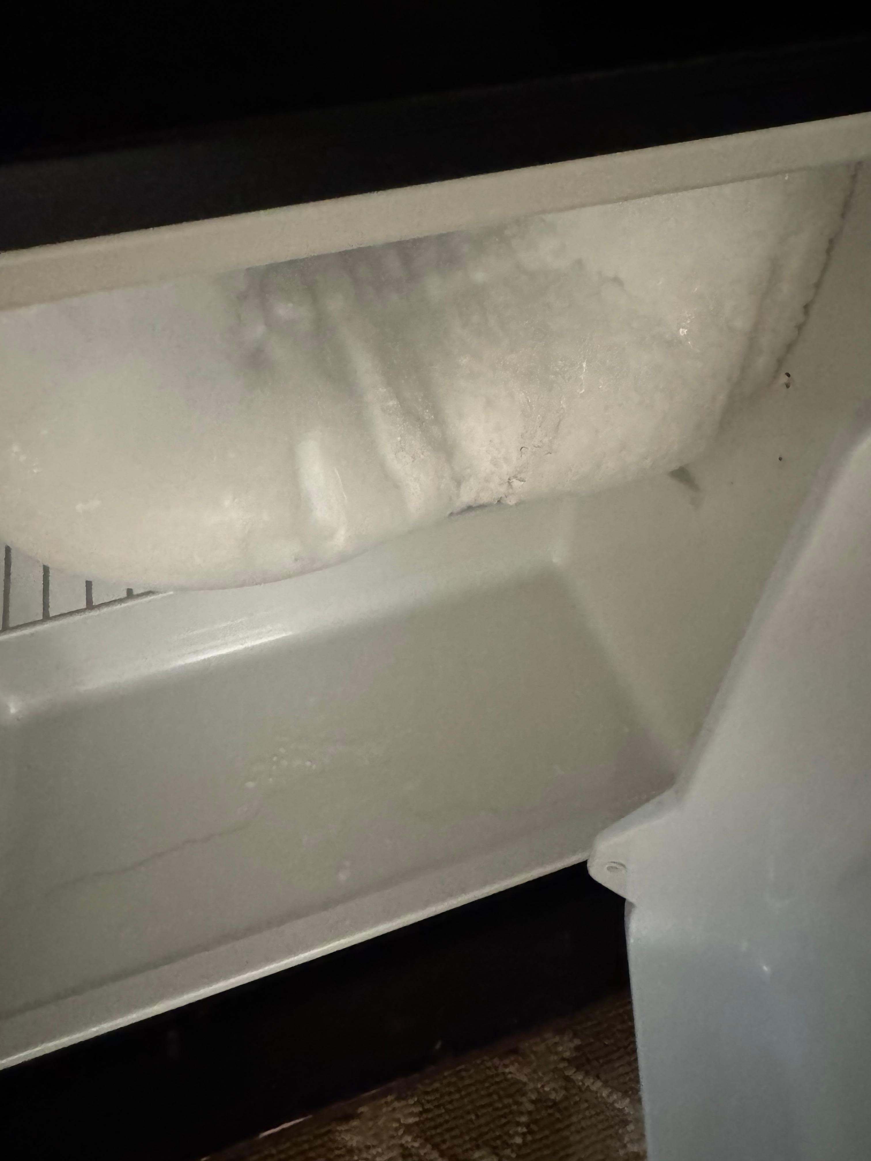 Refrigerator that would not close because it was frozen over