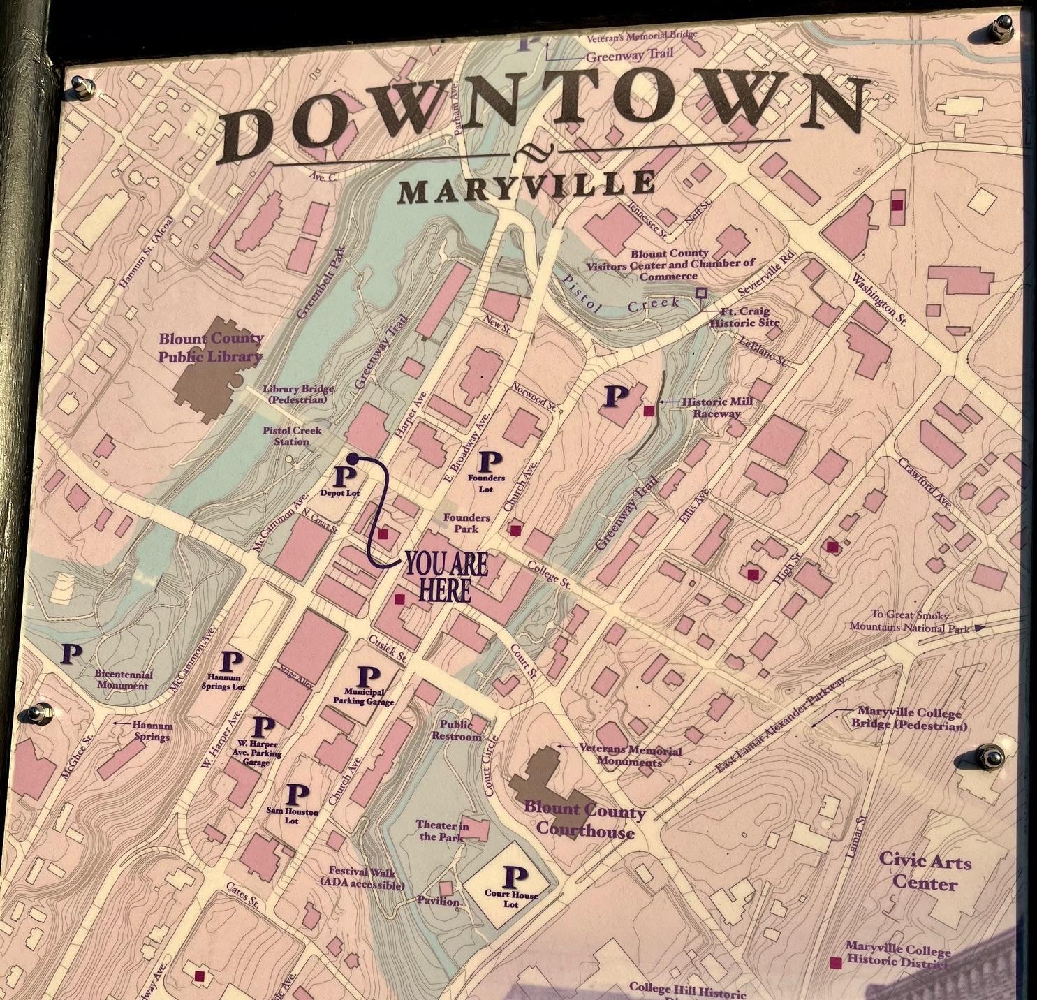 Pistol Creek surrounds the downtown area--beautiful!