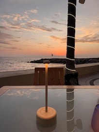 Sunset at the beach restaurant.