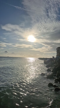Private Beach area. Sunset
