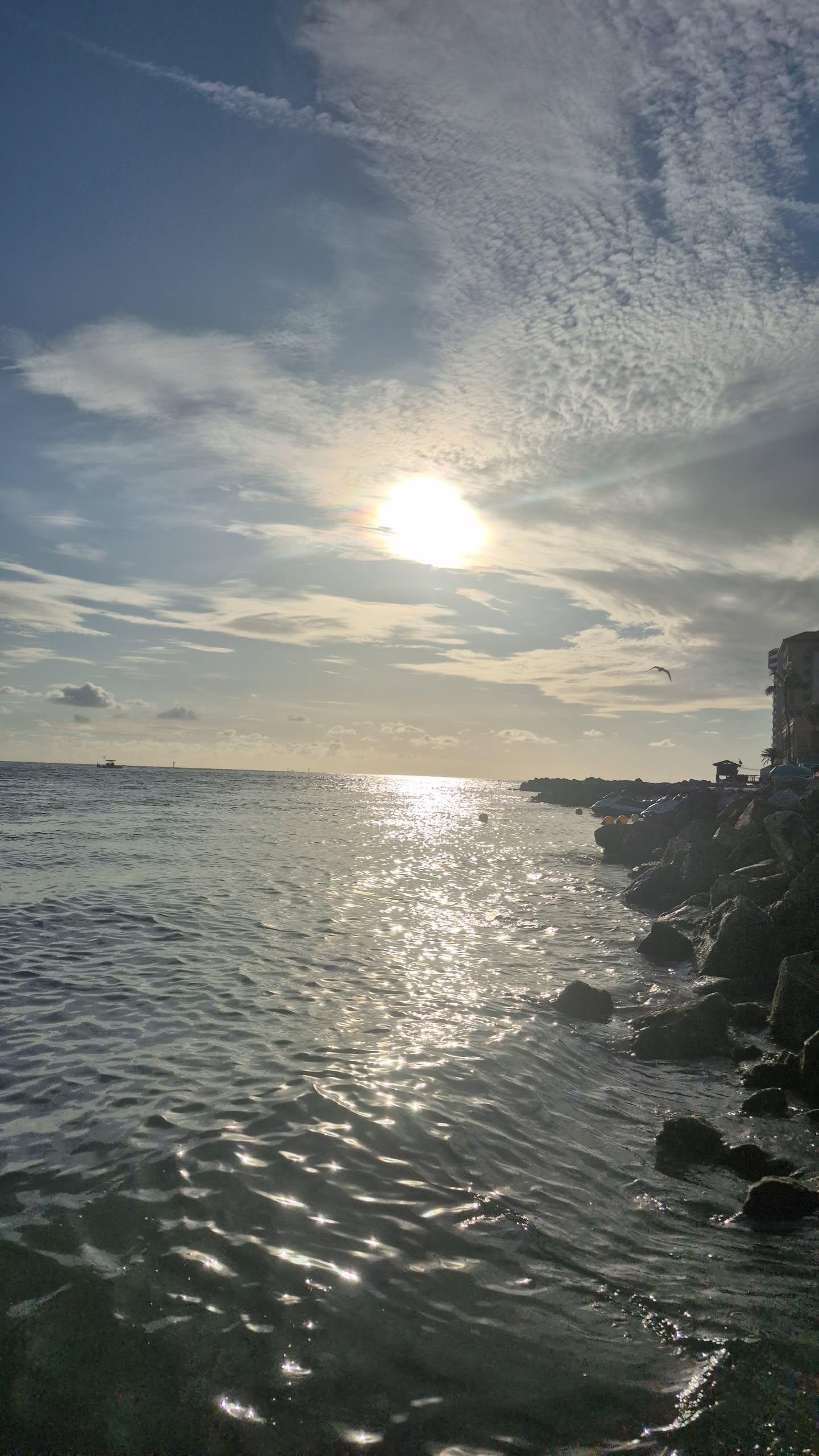 Private Beach area. Sunset