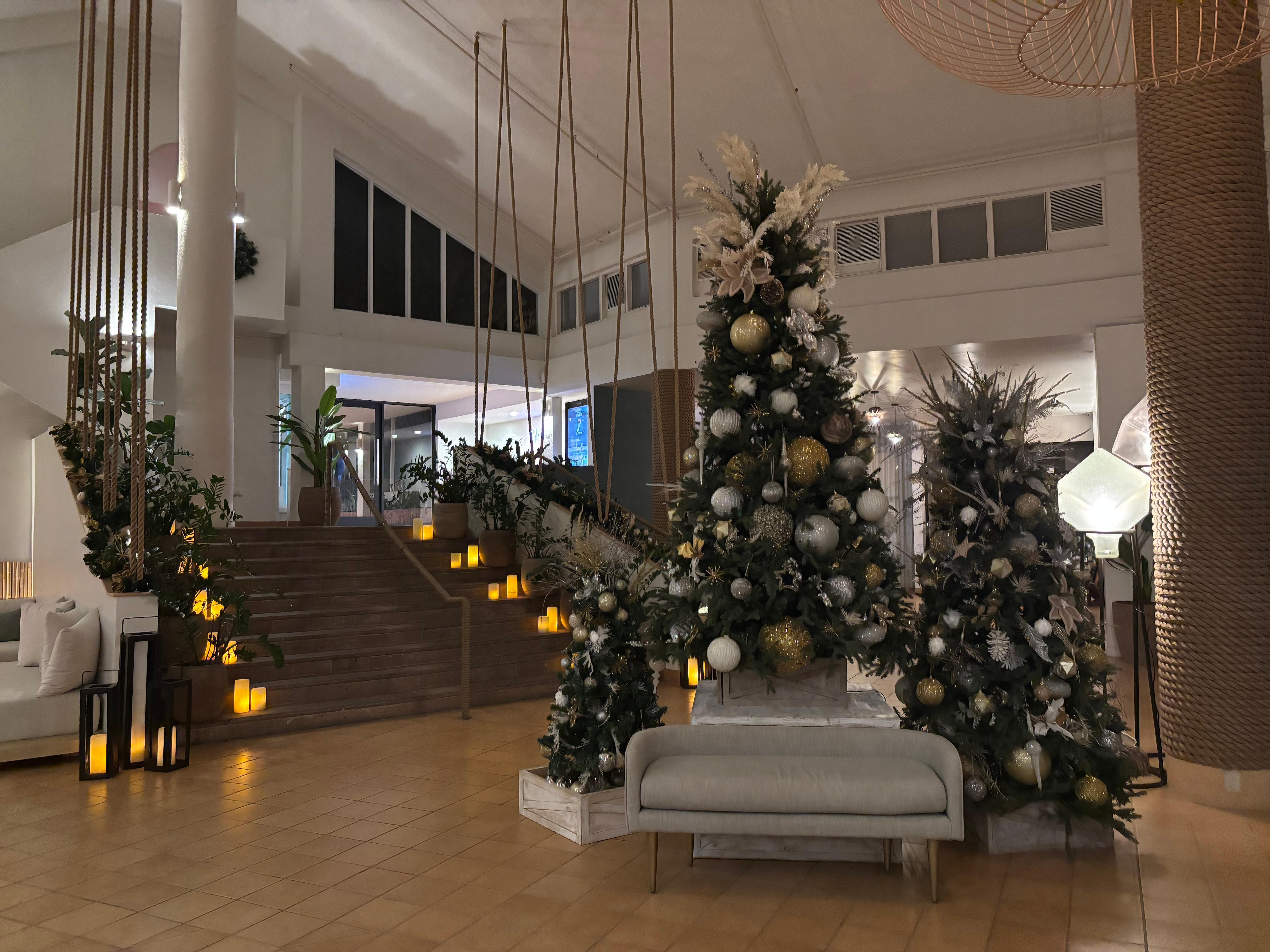 Beautiful holiday themed lobby