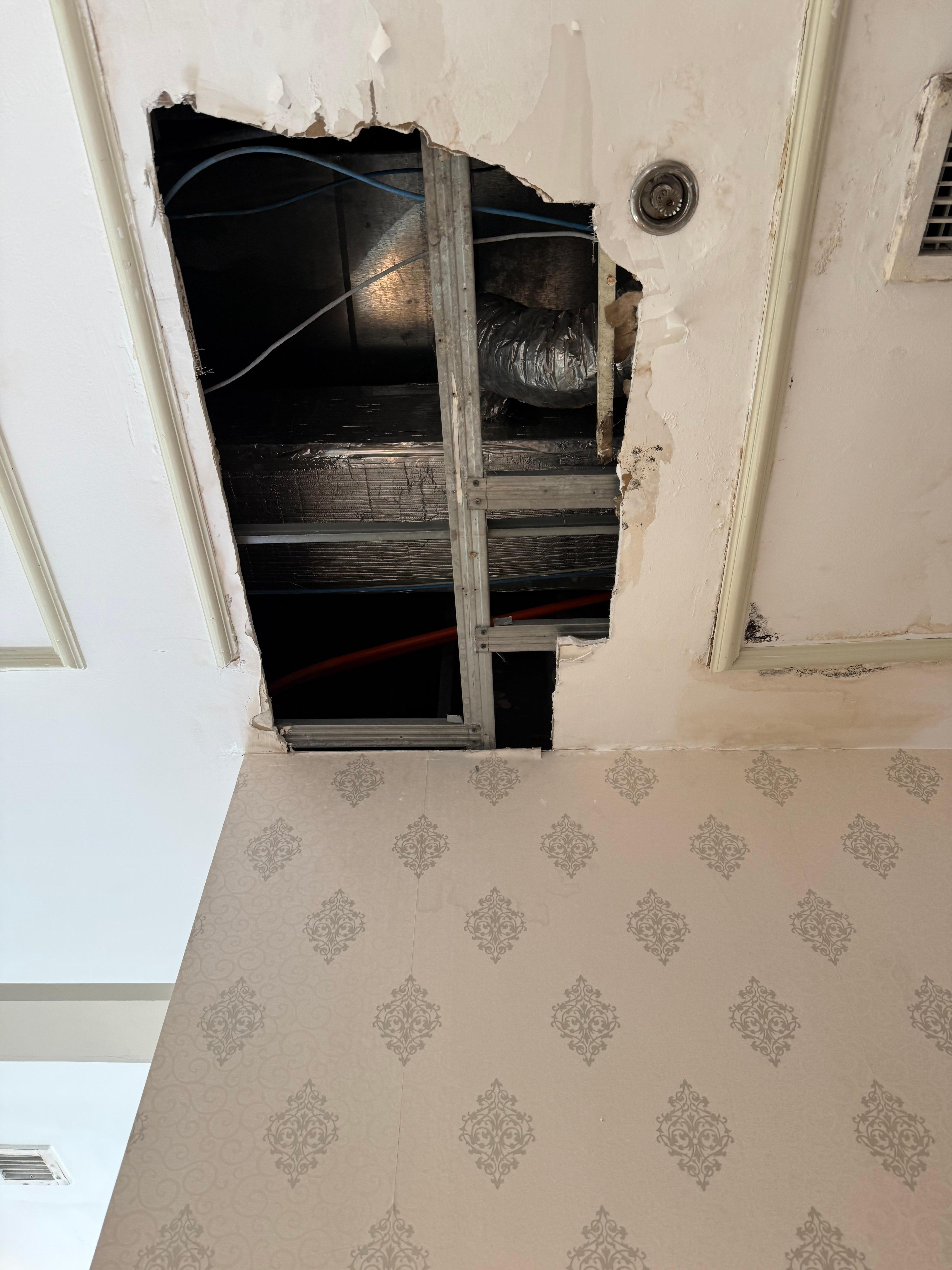 Hotel is falling apart. 